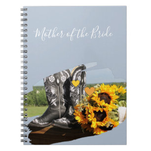 Carnet Western Boots tournesol Mariage rustique
