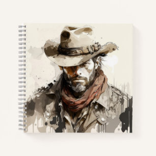 Carnet Western Cowboy Portrait Peinture Chevaux historiqu
