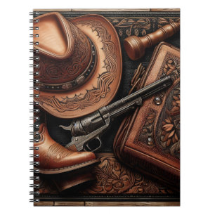 Carnet Western Trio : Casquette, Bottes, Revolver