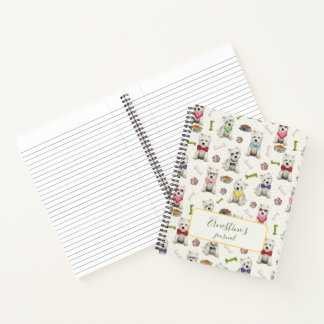 Carnet Westies blanches avec accessoires Whimsical