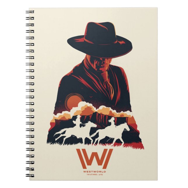 Carnet Westworld | Homme en Silhouette du désert noir (Devant)