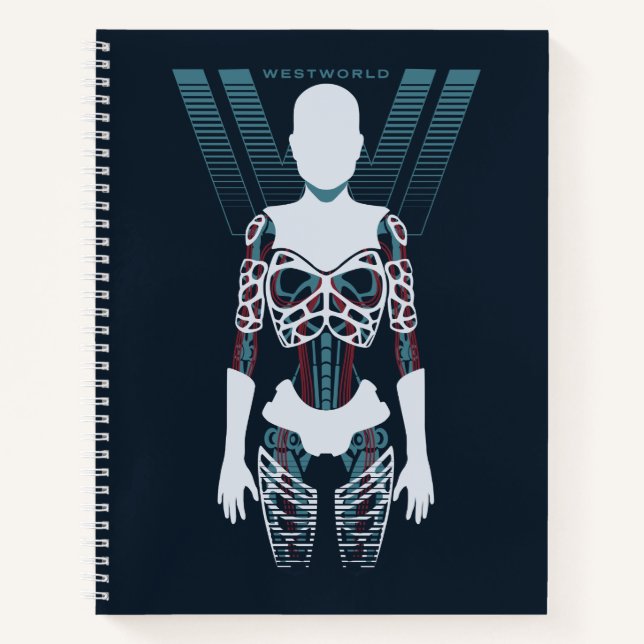 Carnet Westworld | Squelette Android sur logo (Devant)