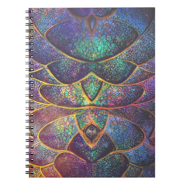 Carnet Whimsical Abstract Dragon Scales Cool Fractal Art (Devant)