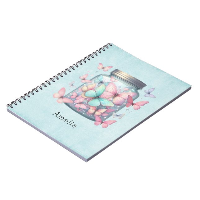 Carnet Whimsical Butterflies in a Jar (Côté gauche)