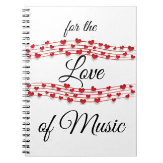 Carnet Whimsical coeurs musique "Pour l'amour de la musiq