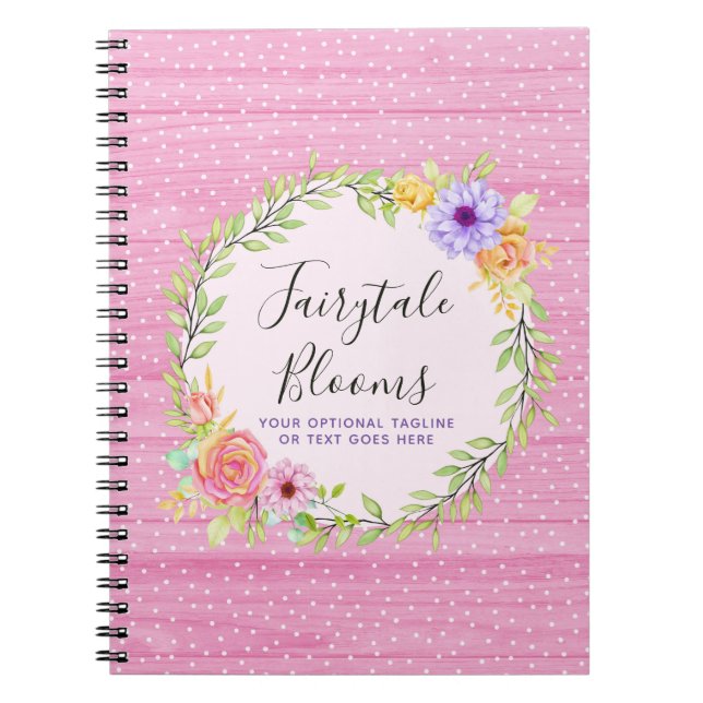 Carnet Whimsical Floral Roses & Rustic Rose Wood Girl (Devant)
