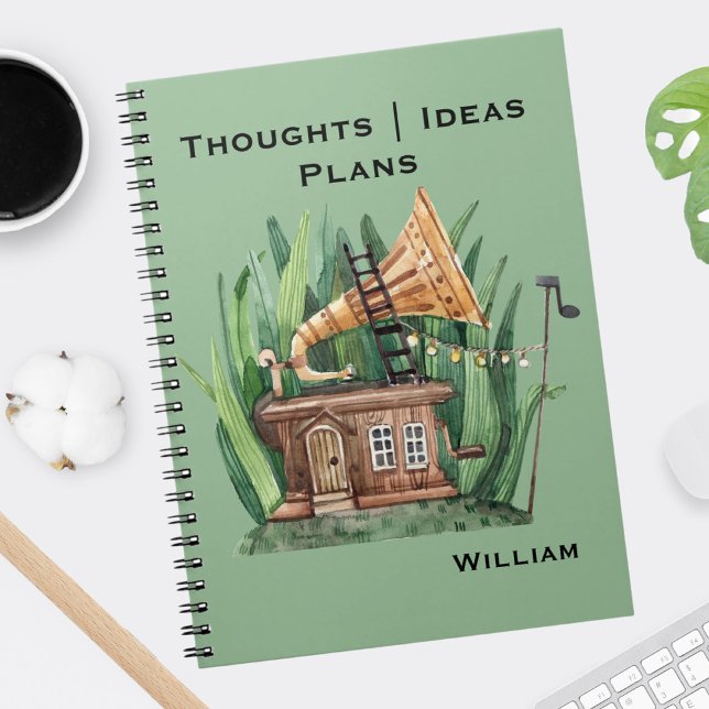 Carnet Whimsical, Imaginaire Gramophone House, Sea Green (Créateur téléchargé)