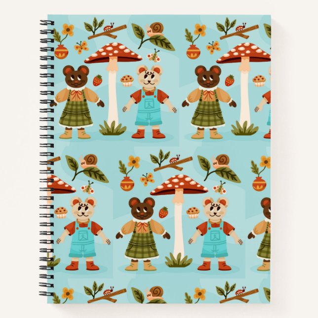Carnet Whimsical notebook design with cartoon  (Devant)