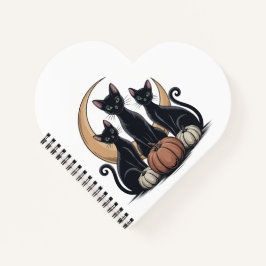 Carnet Whimsigothique Chats noirs Citrouille Lune Hallowe