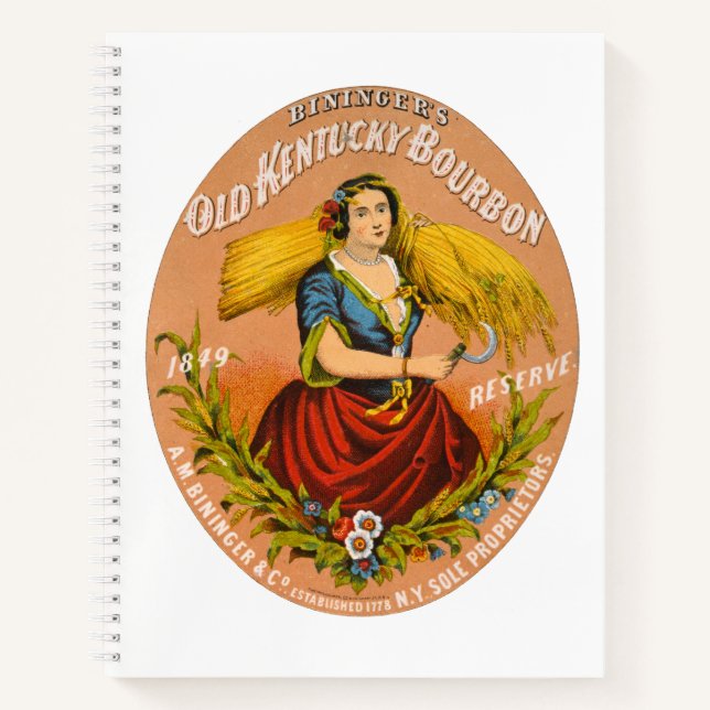 Carnet Whiskey Advertising Étiquette, Vers 1860. (Devant)