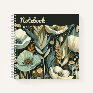 Carnet Whispers en Turquoise - Ethereal Poppies - dark