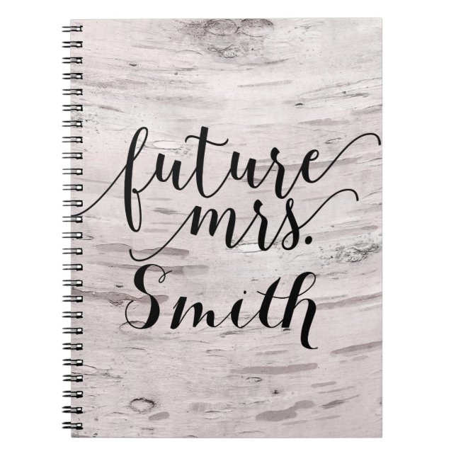 Carnet White Birch Tree Wood Rustic Barn Future Mrs. (Devant)
