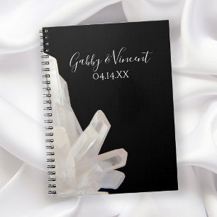 Carnet White Crystals on Black Wedding Guest Book