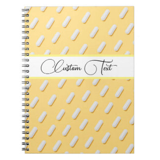 Carnet White Pills Motif brillant amusant Jaune Médicale