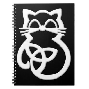 Carnet White Trinity Knot Celtic Cat Notebook