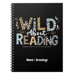 Carnet Wild About Reading Book Lover & Animal Design