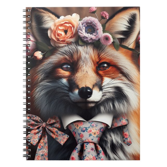 Carnet Wild fox wearing a tie cute  (Devant)