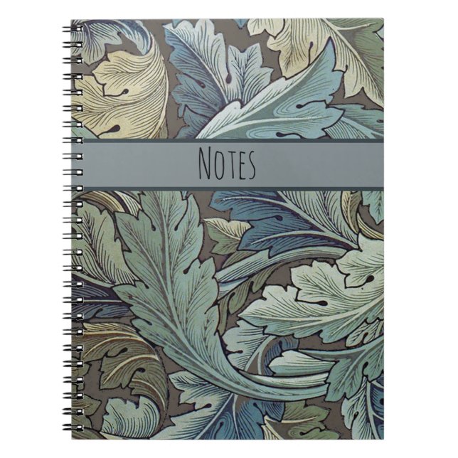 Carnet William Morris Acanthus Sage Fleur Floral Botaniqu (Devant)