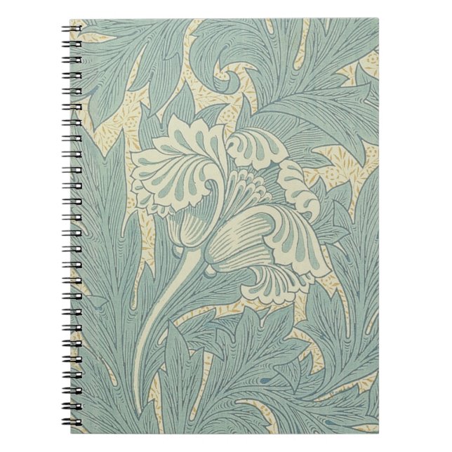 Carnet William Morris Classique Tulipe Bleu Floral (Devant)