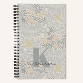 Carnet William Morris Coral & Sage Larkspur Motif