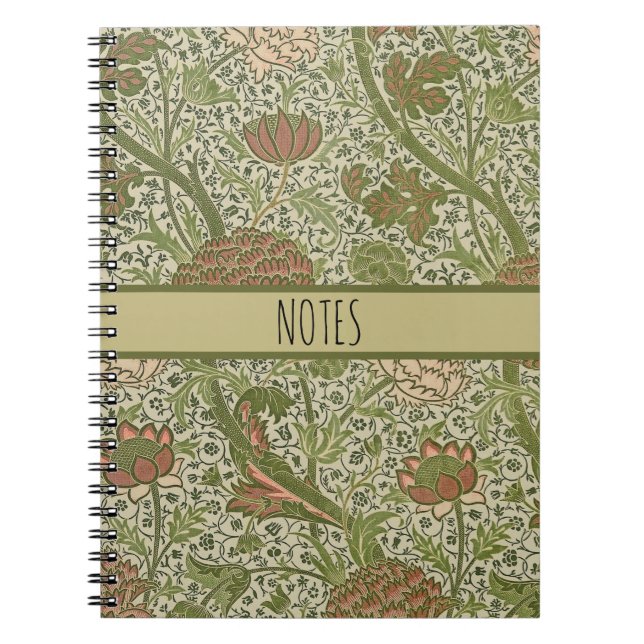 Carnet William Morris Cray Fleur de Sage Floral Botanique (Devant)