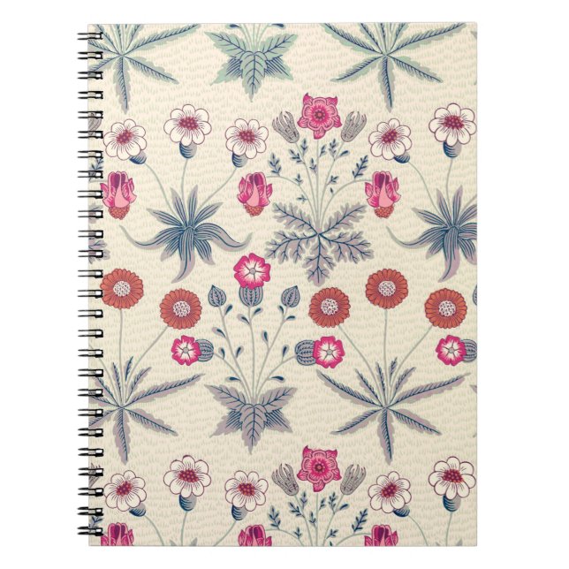Carnet William Morris Daisy Motif floral Orange rouge (Devant)