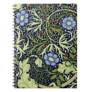 Carnet William Morris Fleur d'antiquité aux algues marine
