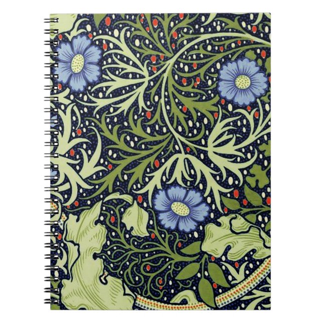 Carnet William Morris Fleur d'antiquité aux algues marine (Devant)