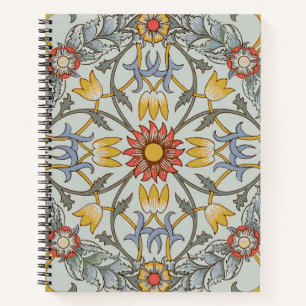 Carnet William Morris Floral Circle Flower Illustration