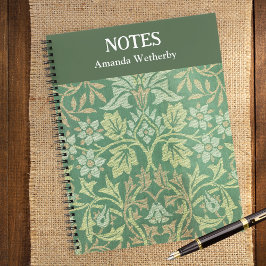 Carnet William Morris Flower Garden Personnalisé Vert