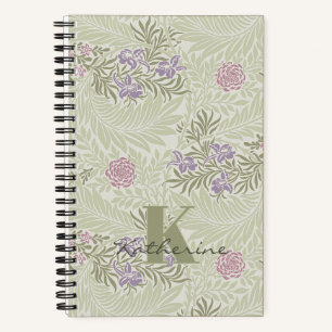 Carnet William Morris Lavender & Motif Larkspur rose