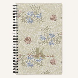 Carnet William Morris Lt Blue & Rust Larkspur Motif