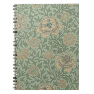 Carnet William Morris motif floral Grafton vert sauge