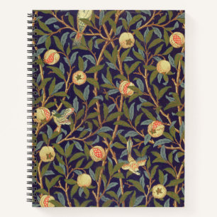Carnet William Morris Oiseau Et Grenade Floral Vintage
