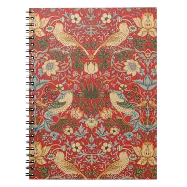Carnet William Morris Red Strawberry Thief (Devant)