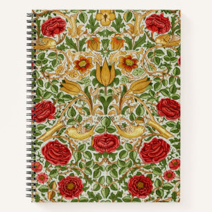 Carnet William Morris Rose & Oiseaux Chintz Rouge