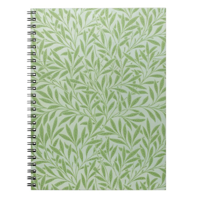 Carnet William Morris Saule Fleur Classique Vert (Devant)