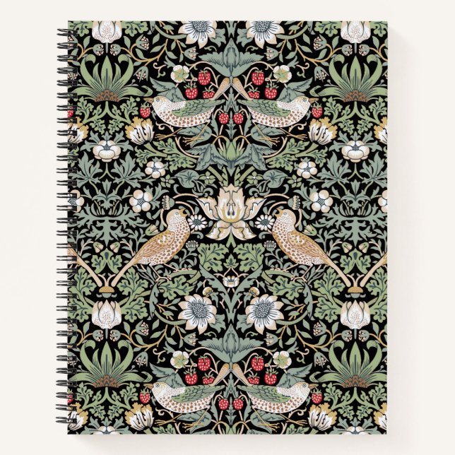 Carnet William Morris Strawberry Thief I Black Birds (Devant)