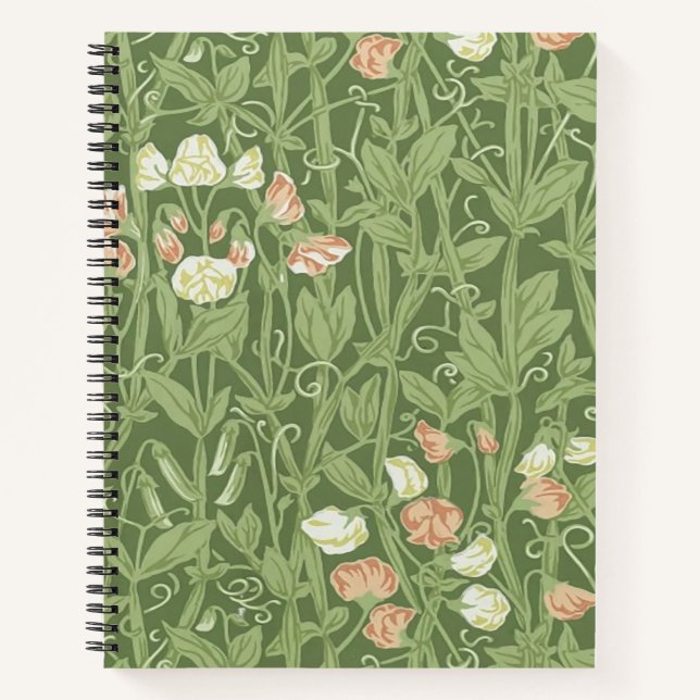 Carnet William Morris Sweet Pea Floral Design (Devant)