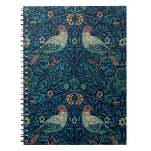 Carnet William Morris Vintage Blue Birds Motif 