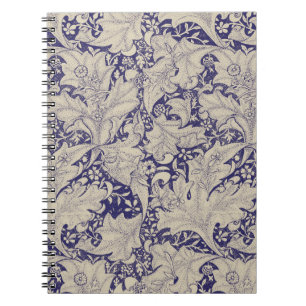 Carnet William Morris Wallflower bleu damas floral