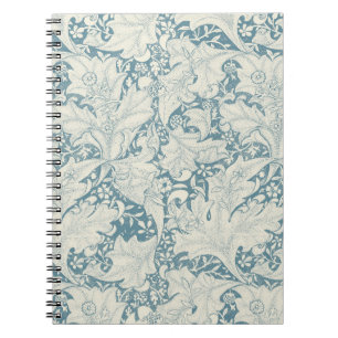 Carnet William Morris Wallflower bleu damas floral
