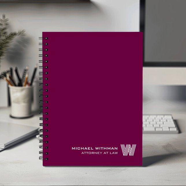 Carnet WINE Minimal Monogramme Initiale ENTREPRISE COMMER (Créateur téléchargé)