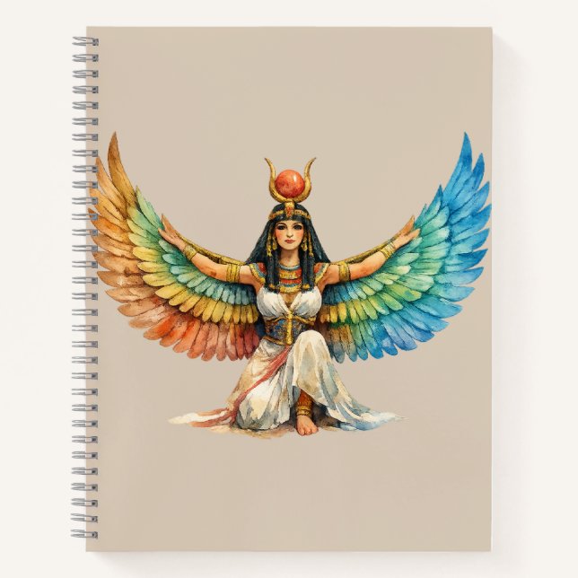 Carnet Winged Egyptian Goddess Mythology Inspired Design (Devant)