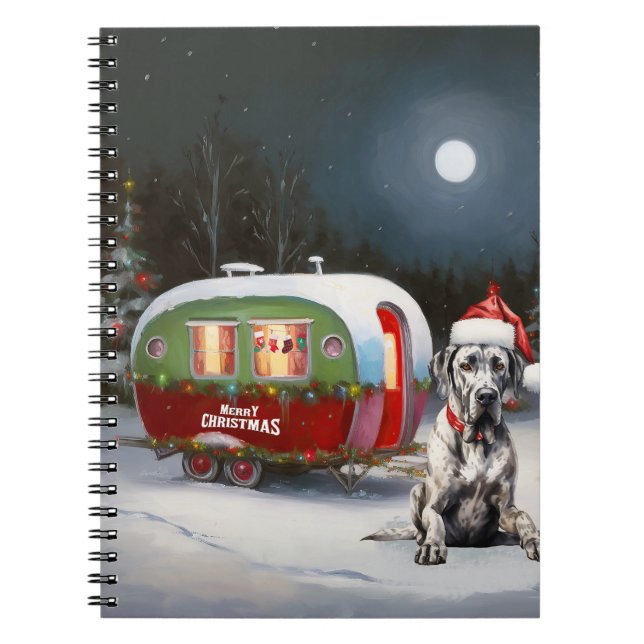 Carnet Winter Great Dane Caravan Christmas Adventure (Devant)