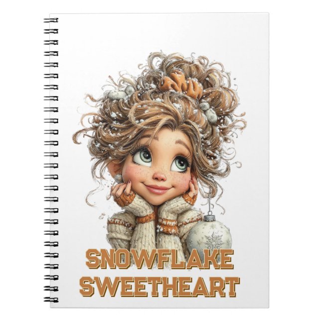 Carnet Winter Magic Cute Cozy Girl Spiral Notebook  (Devant)