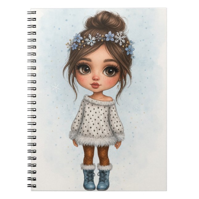 Carnet Winter Snowflake Girl Notebook  (Devant)