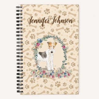 Carnet Wire Haired Fox Terrier Chien Empreinte de patte &
