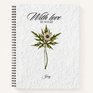 Carnet With Love in Words Personalized Dried Floral