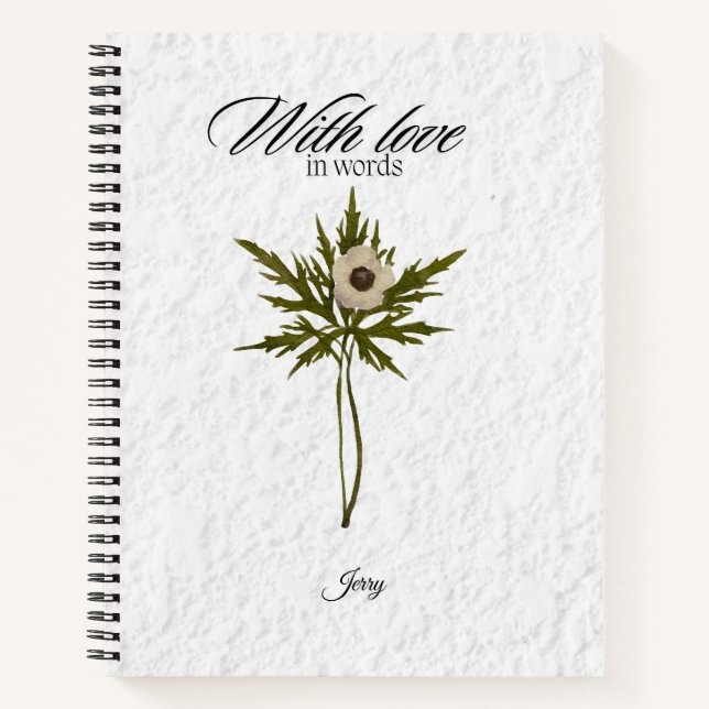 Carnet With Love in Words Personalized Dried Floral (Devant)